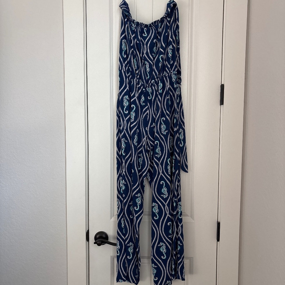 Escapado Living coastal print  strapless pant jumpsuit